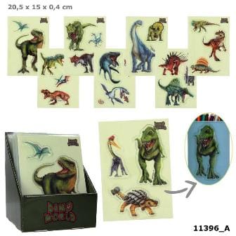 Dino World  Pegatinas de gel grandes para superficies lisas - A decorar