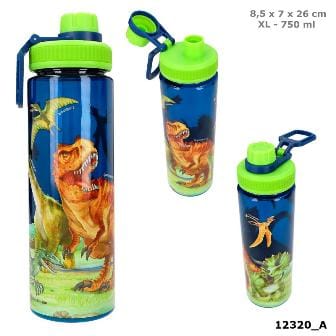 Dino World botella XL de 750 ml - con cierre práctico y asa incorporada 