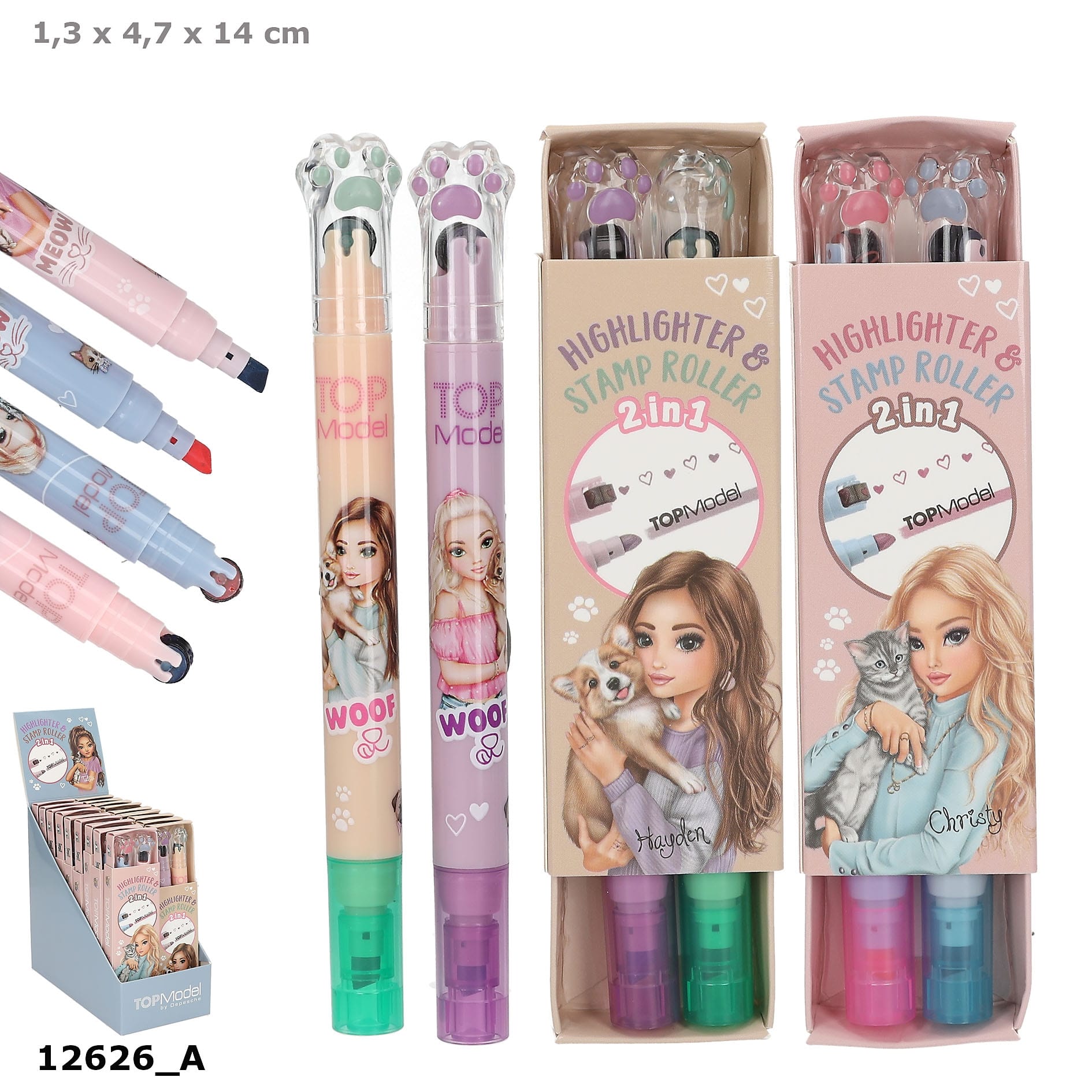 TOPModel marcadores y estampadores con corazones y patitas  