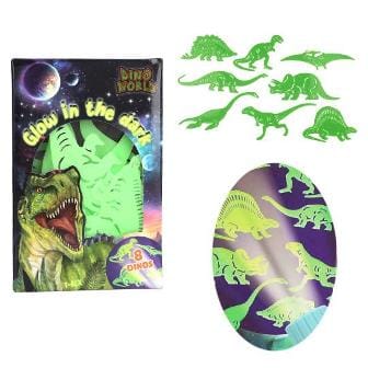 Dino World - Set de 8 pegatinas glow in the dark
