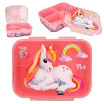 Ylvi Preciosa Lonchera COLOR CLOUD con unicornios y tres compartimentos 