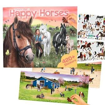 Crea tus Happy Horses con 420 stickers creando el mundo de los caballos