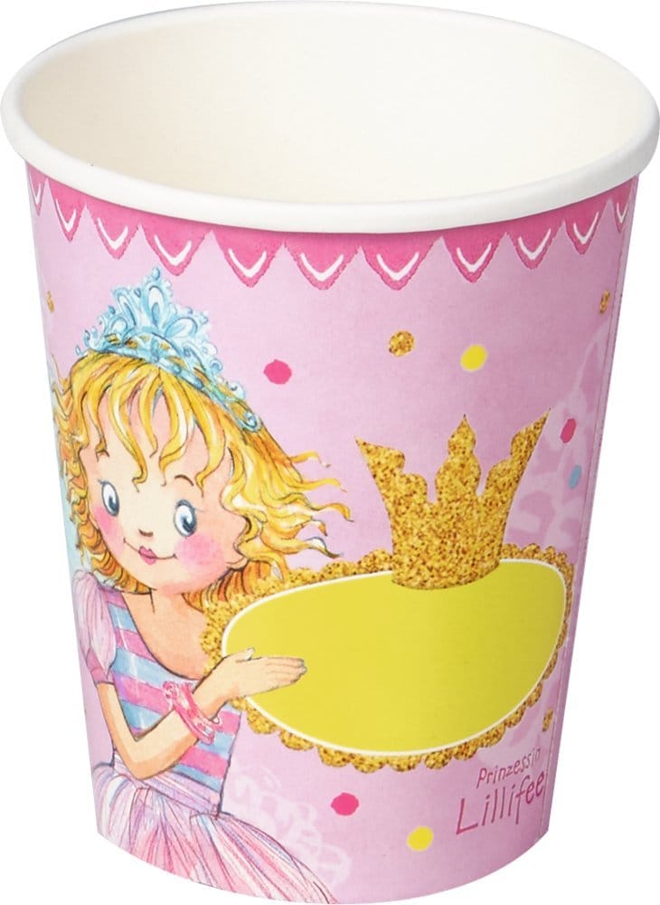 Set con 8 vasos de cumpleanos de Princesa Lillifee