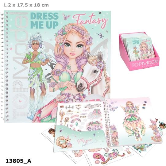 Cuaderno con calcomanías TOPModel  - Dress me up - Diseno vestuario Fantasy con 170 stickers