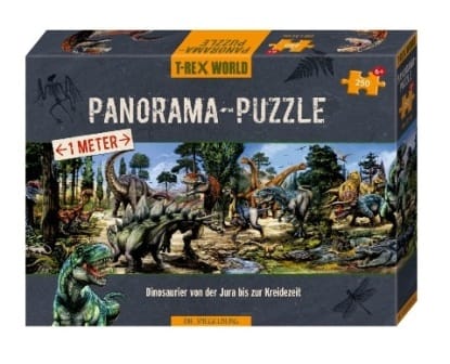 Puzzle panorámico de un metro - T-Rex World - Armando el mundo de los Dinosaurios 