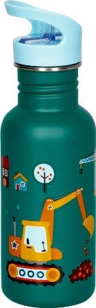 Botella de acero inoxidable con diseno de excavadora de aprox 0.5l