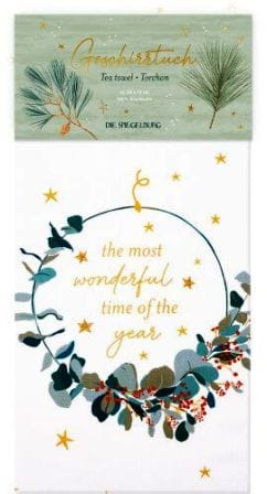 Pano de cocina Tiempo maravilloso navidad - WinterLove con bordado de 100% algodón