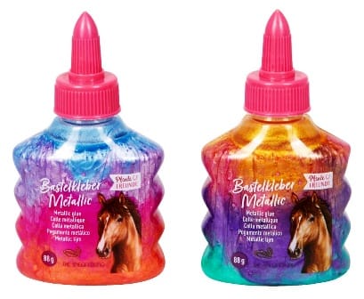 Pegamento para manualidades brillante metálico para  papel carton o tela - sin disolventes y lavable