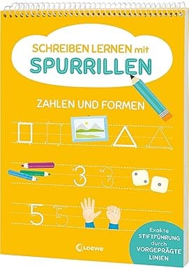 Schreiben lernen mit Spurrillen - Zahlen und Formen / Aprender a escribir números y formas