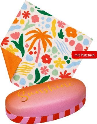 Lindo Etui para lentes Sunshine con pano de limpieza 
