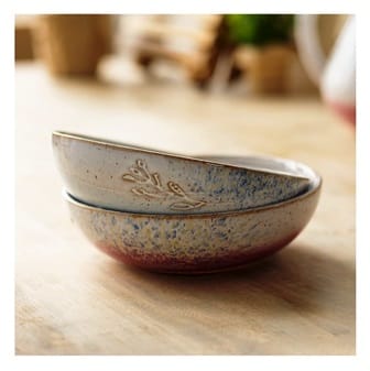 Cuenco de porcelana hecho a mano  Flor azul de la colección LandLust