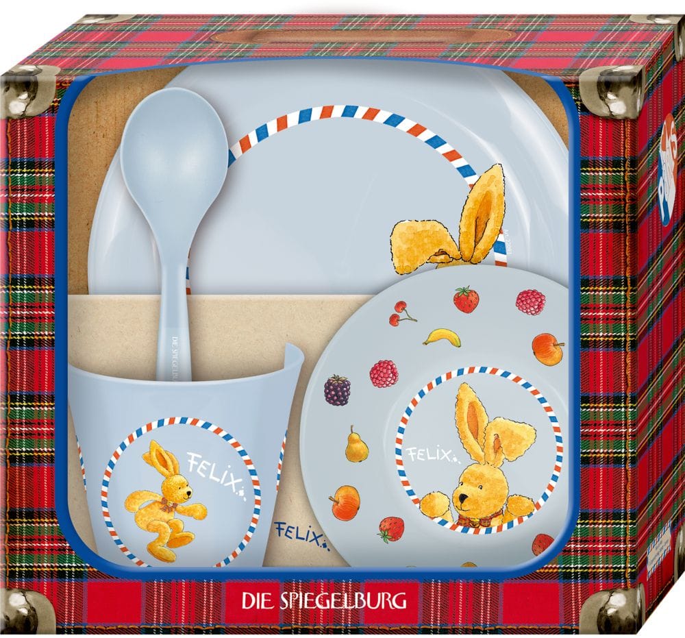 Set de vajilla con el conejito aventurero Felix - clásico e original sin BPA 