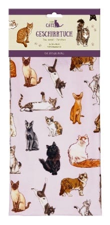 Pano de cocina de 100% algodón  I love cats 