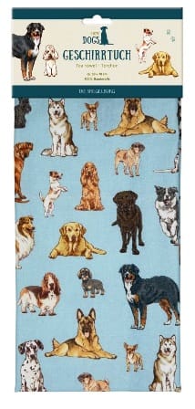 Pano de cocina I love dogs de 100% algodón