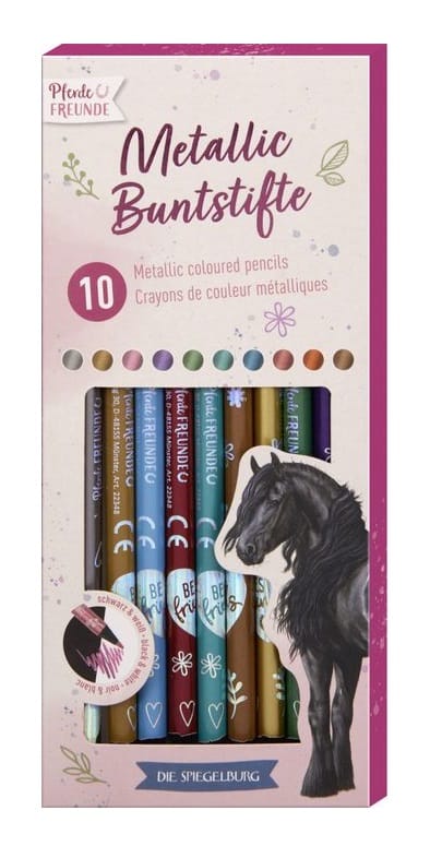 Precioso set de 10 lapices de colores metalicos para dibujar obras maestras