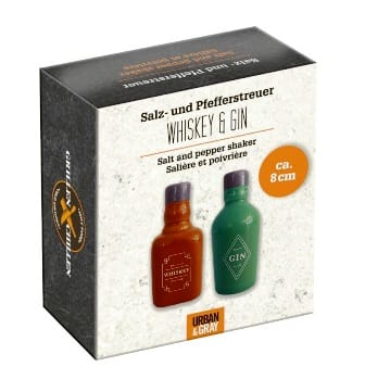 Estiloso salero y pimentero WHISKY & GIN de Urban&Gray
