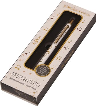 Hermoso portaminas con diseno musical y 12 minas de remplazo