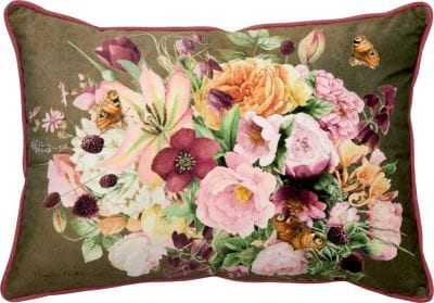 Precioso cojin romantico Magico Floral con muchos colores y bordado de Marjolein Bastin 