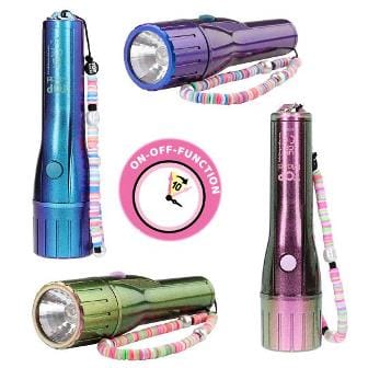 Linda linterna TopModel con temporizador y correa de mano de perlas