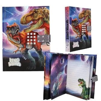 Diario de vida con código y sonido de Dino World Planets