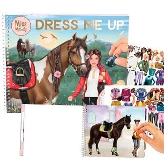 Dress Me Up grande con 24 paginas y muchas pegatinas de Miss Melody creando el mundo de los caballos