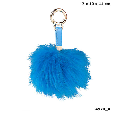 Llavero pompon  Love  en celeste de Top Model 