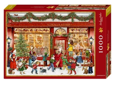 Puzzle Chocolaterie - 1000 piezas - Â¡Bienvenido a la mágica chocolatería con sus delicias navidenas