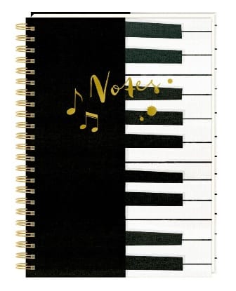 Linda libreta teclado A4 para tomar notas de All about music