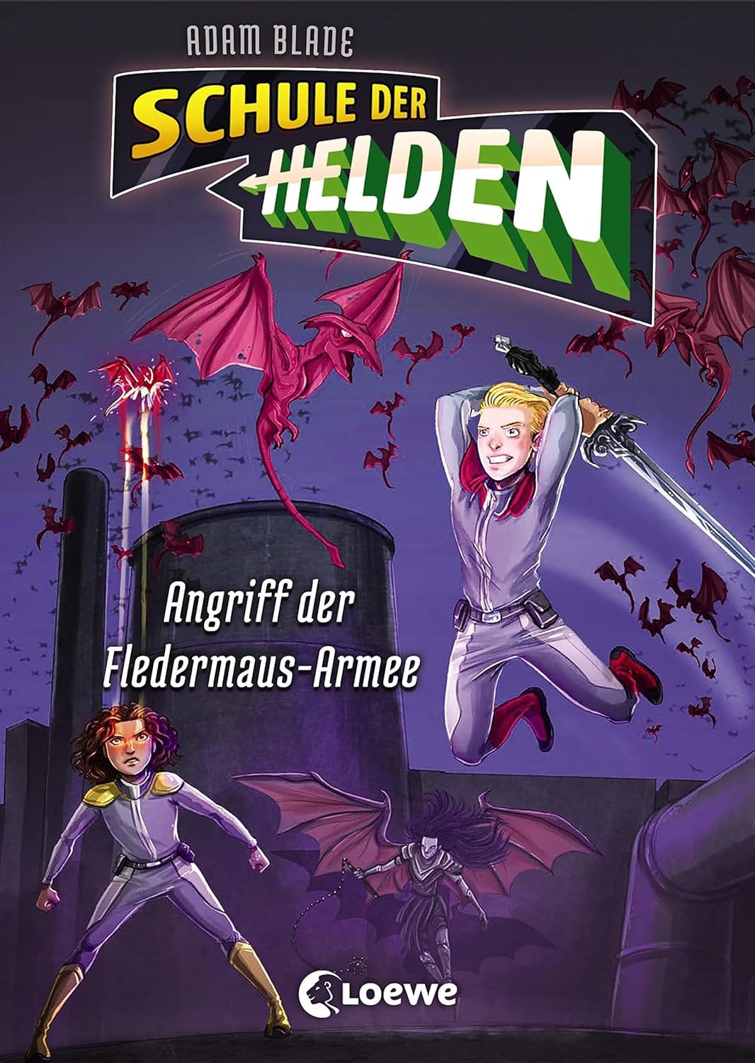 Schule der Helden. Angriff der Fledermaus-Armee-Fantasy, gefährliche Monster und coole Superhelden